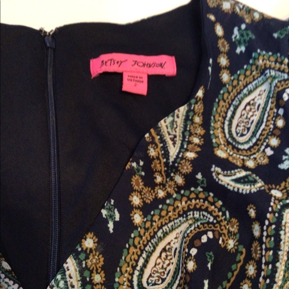 .Betsey Johnson Paisley Boho Peasant Bell Sleeve Bambi Dress Size 2 - Picture 6 of 10